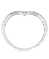 Wrapped Diamond V-Shaped Ring in 10k White Gold (1/6 ct. t.w.), Created for Macy's