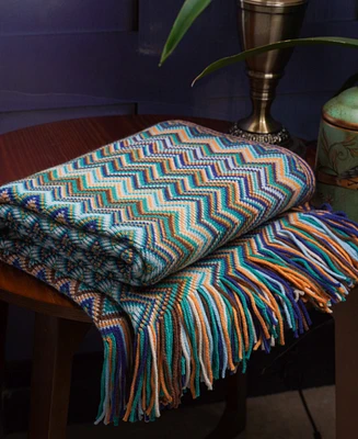 Multi-Color Chevron Pattern Decorative Throw, 60" x 50"