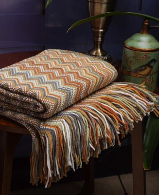 Happycare Textiles Multi-Color Chevron Pattern Throw, 60" x 50"