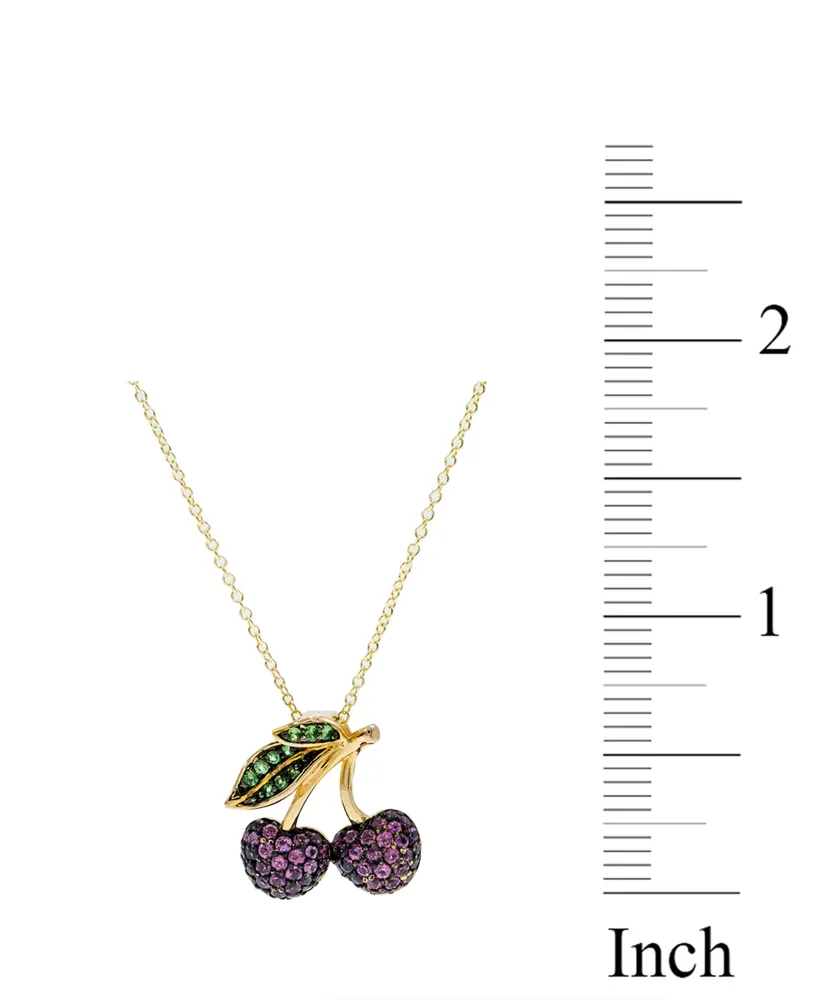 Rhodolite Garnet (1-7/8ct t.w.) and Tsavorite (1/5ct t.w.) Pendant in 14K Gold