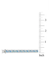 Blue and White Topaz Tennis Bracelet in Sterling Silver