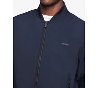 Calvin Klein Men's Logo-Print Matte Bomber Jacket