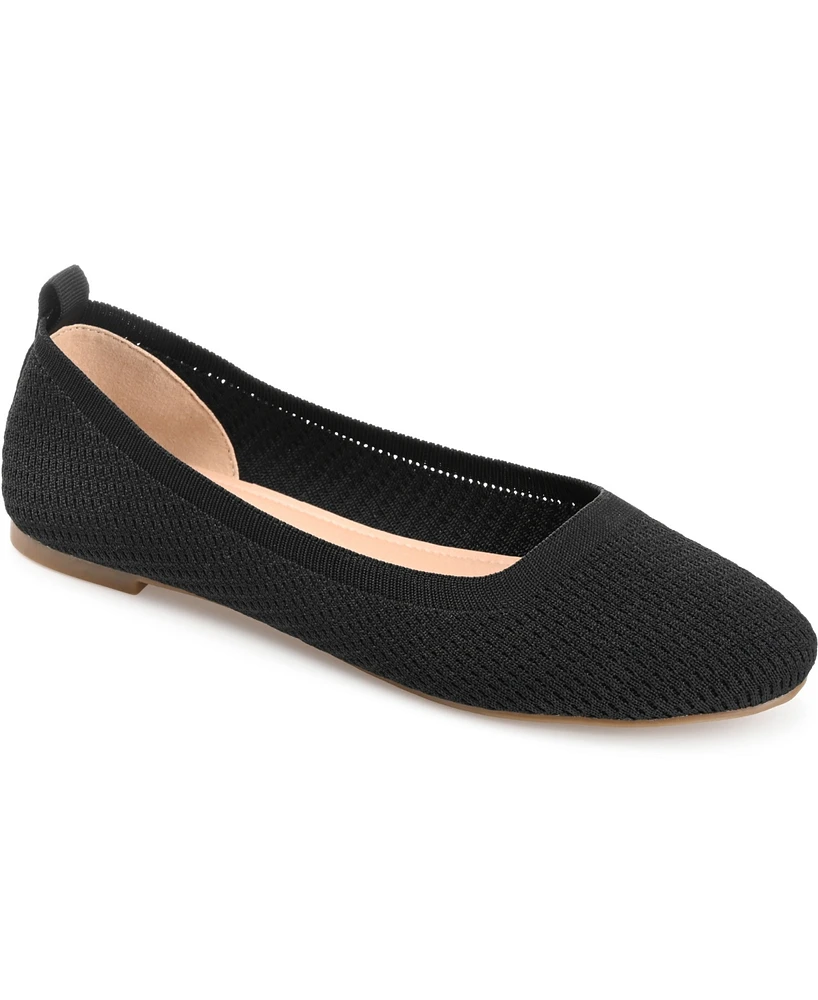 Journee Collection Women's Maryann Knit Round Toe Ballet Flats