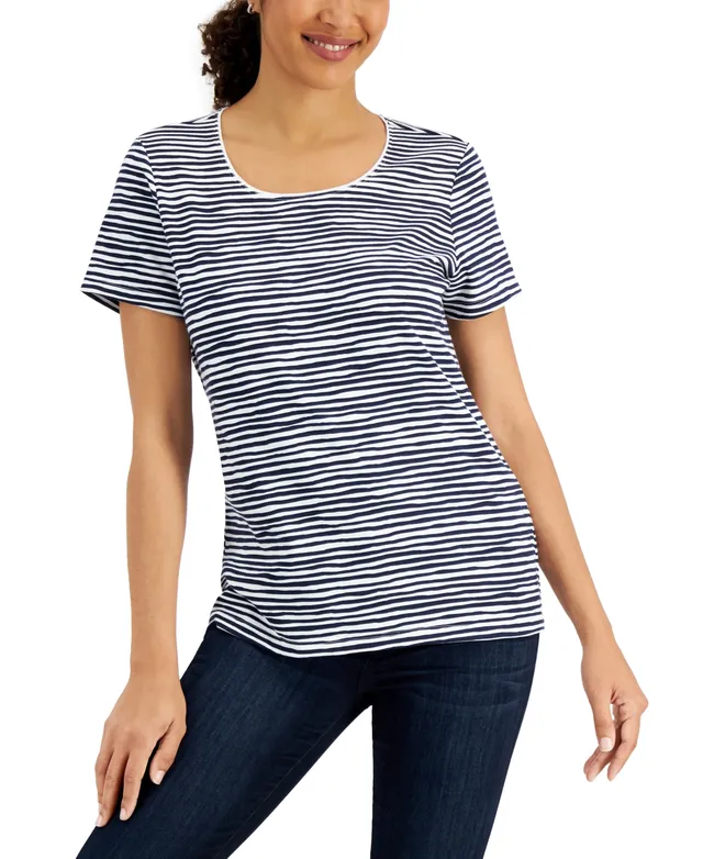 Karen Scott Printed Split-Neck Top, Created for Macy's - Macy's