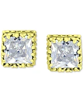 Giani Bernini Cubic Zirconia Princess Stud Earrings Sterling Silver, Created for Macy's