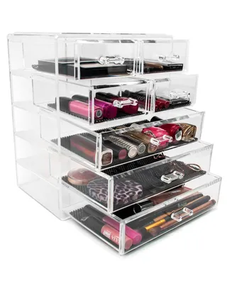 Sorbus Acrylic Makeup Organizer Case - Big Clear Makeup Organizer for Vanity, Bathroom, College Dorm, Closet, Desk