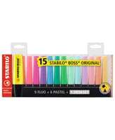 Stabilo Boss Original Highlighter Set, 15 Pieces