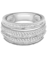 Diamond Multirow Statement Ring (3/4 ct. t.w.) Sterling Silver