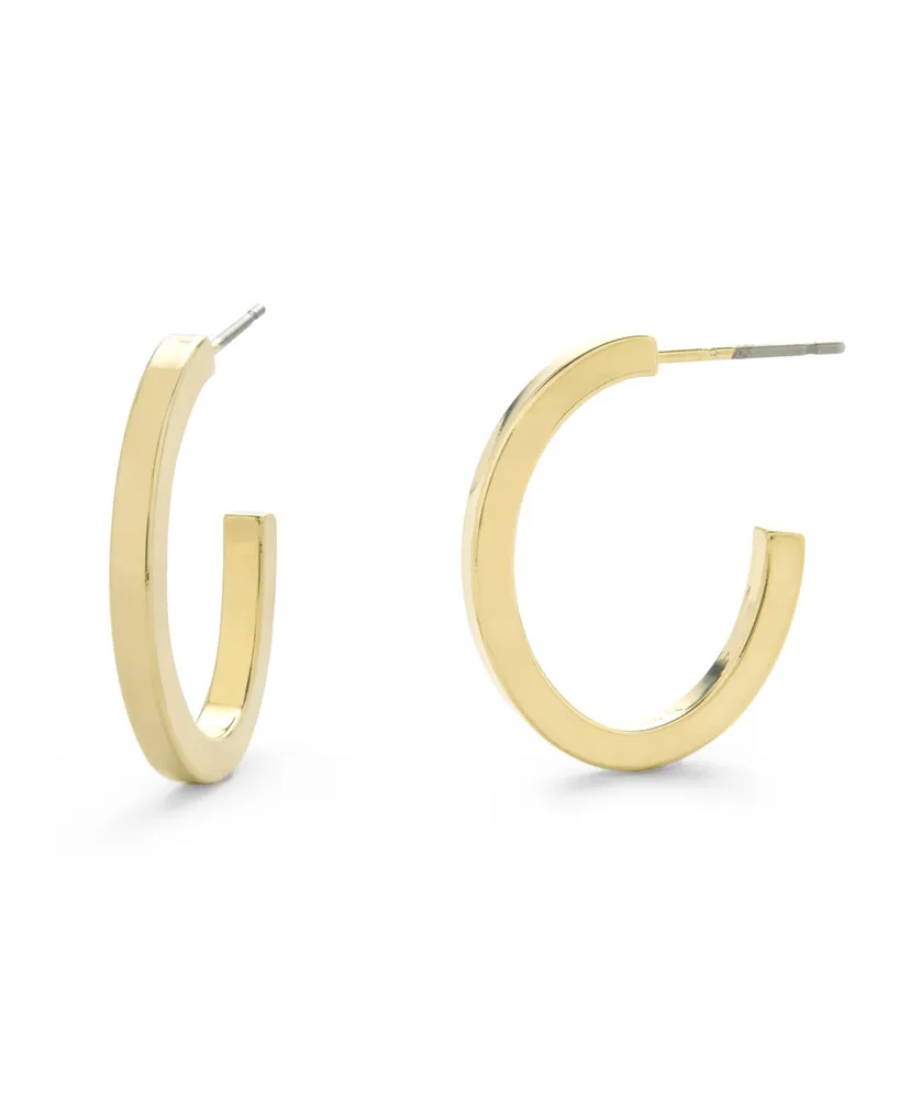 14K Gold Plated Penny Hoops Earrings