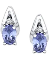 Tanzanite (5/8 ct. t.w.) & Diamond Accent Stud Earrings in 14k White Gold