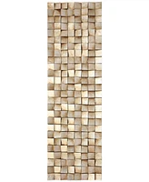 Empire Art Direct 'Textured 2' Metallic Handed Painted Rugged Wooden Blocks Wall Sculpture - 72" x 22"
