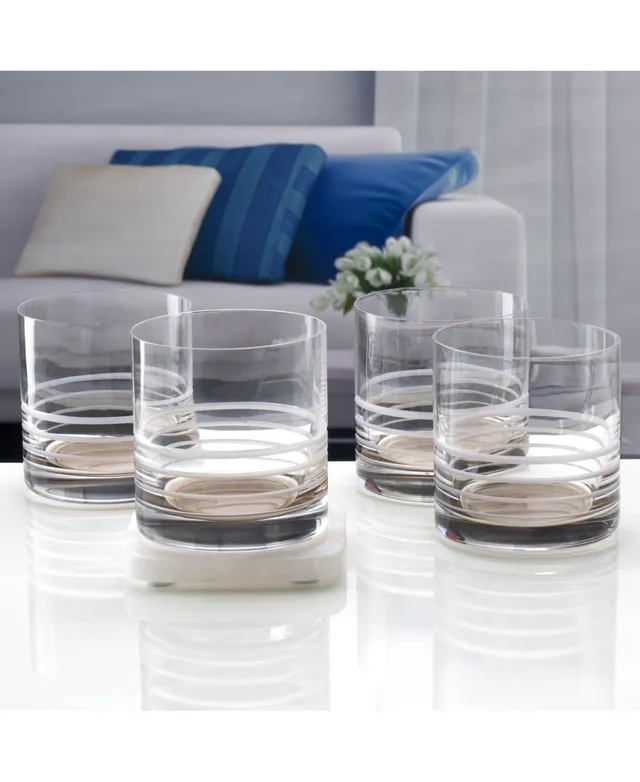 Mikasa Aline Stemless Wine Double Old Fashioned Glasses Set of 4, 14 oz