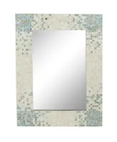 Grey Coastal Mother of Pearl Wall Mirror, 36 x 48