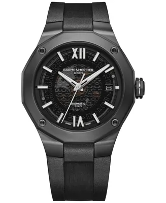 Baume & Mercier Men's Swiss Automatic Baumatic Black Rubber Strap Watch 42mm