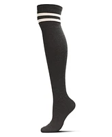 MeMoi Women's Top Stripe Cashmere Blend Over The Knee Warm Socks