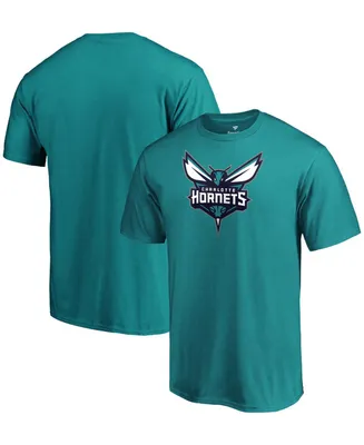 Men's Teal Charlotte Hornets Primary Team Logo T-shirt