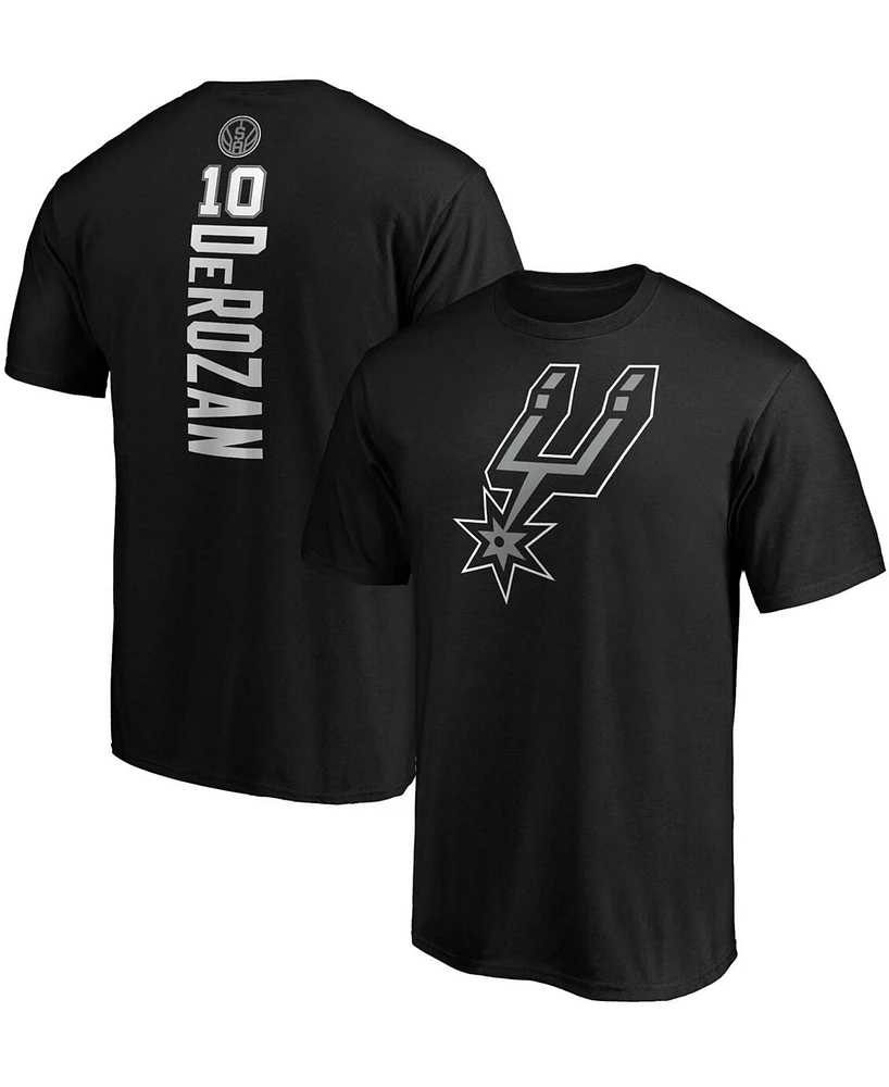 Men's Demar Derozan Black San Antonio Spurs Playmaker Name and Number Team Logo T-shirt