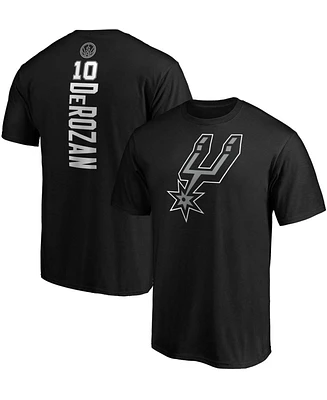 Men's Demar Derozan Black San Antonio Spurs Playmaker Name and Number Team Logo T-shirt