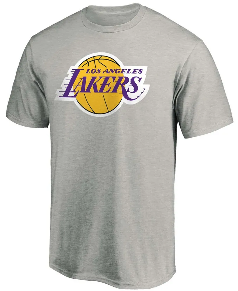 Men's Heathered Gray Los Angeles Lakers Primary Team Logo T-shirt