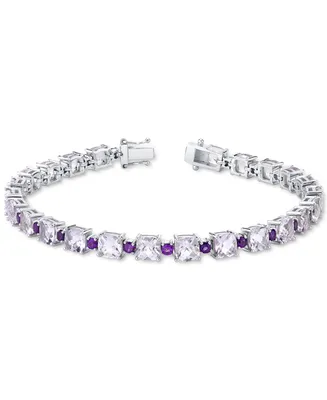 Pink & Purple Amethyst Link Bracelet (16-3/8 ct. t.w.) in Sterling Silver