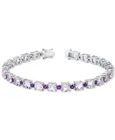 Pink & Purple Amethyst Link Bracelet (16-3/8 ct. t.w.) in Sterling Silver