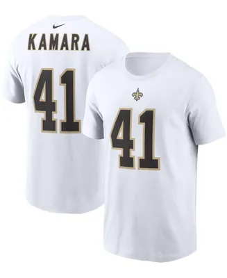 Men's Alvin Kamara White New Orleans Saints Player Name and Number T-shirt