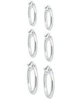 Giani Bernini 3-Pc. Set Polished Round Hoop Earrings, Created for Macy's