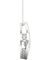 Twinkling Diamond Star Diamond Wishbone 18" Pendant Necklace (1/4 ct. t.w.) in 10k White Gold