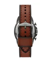 Fossil Men's Bronson Chronograph Brown Leather Strap Watch 44mm