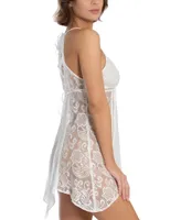 Linea Donatella Flower Child Sheer Lace Chemise Lingerie Nightgown