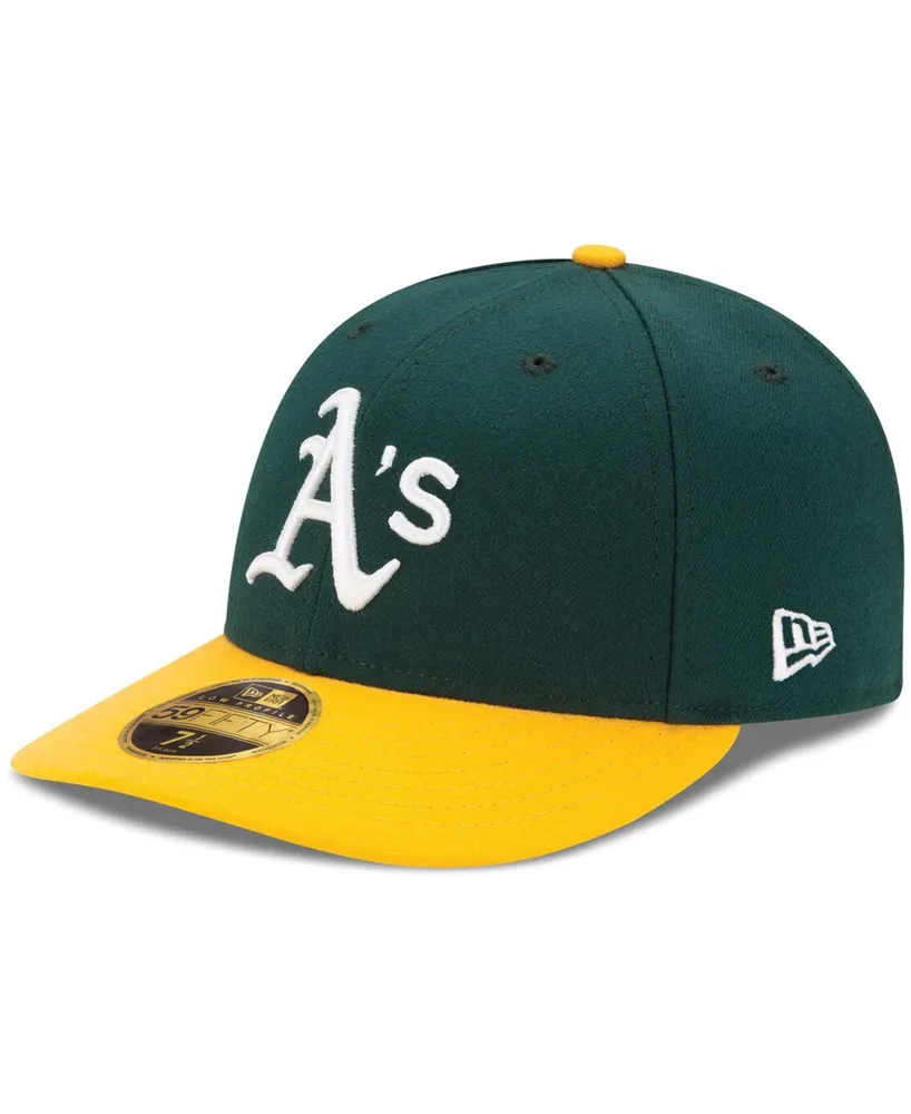 Men's New Era Green Oakland Athletics Road Authentic Collection On Field  59FIFTY Performance Fitted Hat