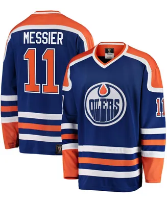 Fanatics Men's Mark Messier Blue Edmonton Oilers Premier Breakaway Retired Player Jersey