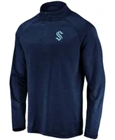 Fanatics Branded Men's Navy Seattle Kraken Primary Logo Quarter-Zip Pullover Fleece Jacket