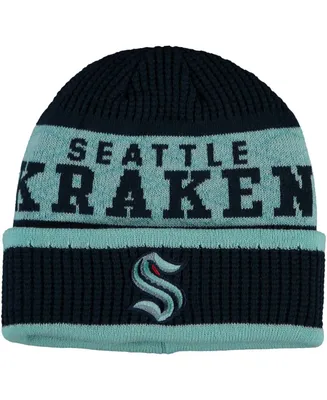 Outerstuff Big Boys and Girls Seattle Kraken Puck Pattern Cuffed Knit Hat