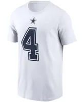 Men's Dak Prescott White Dallas Cowboys Name and Number T-shirt