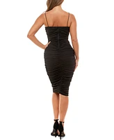 B Darlin Mesh Ruched Tube Dress