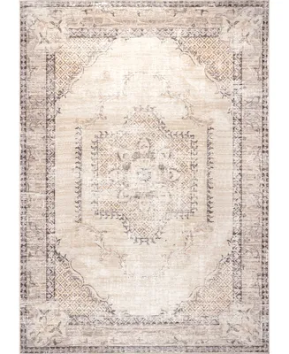 nuLoom Aurora HJAU04A Machine-Washable 4' x 6' Area Rug - Silver