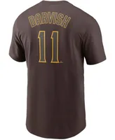 Men's Yu Darvish Brown San Diego Padres Name Number T-shirt