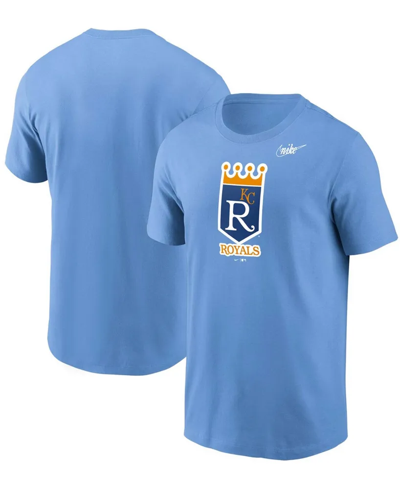 Men's Light Blue Kansas City Royals Cooperstown Collection Logo T-shirt