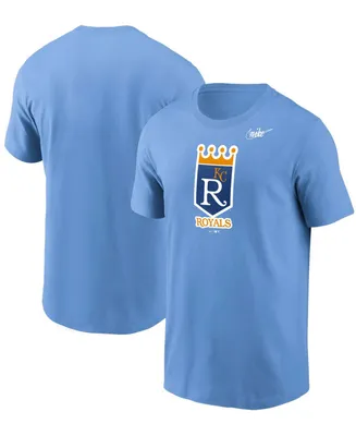Men's Light Blue Kansas City Royals Cooperstown Collection Logo T-shirt