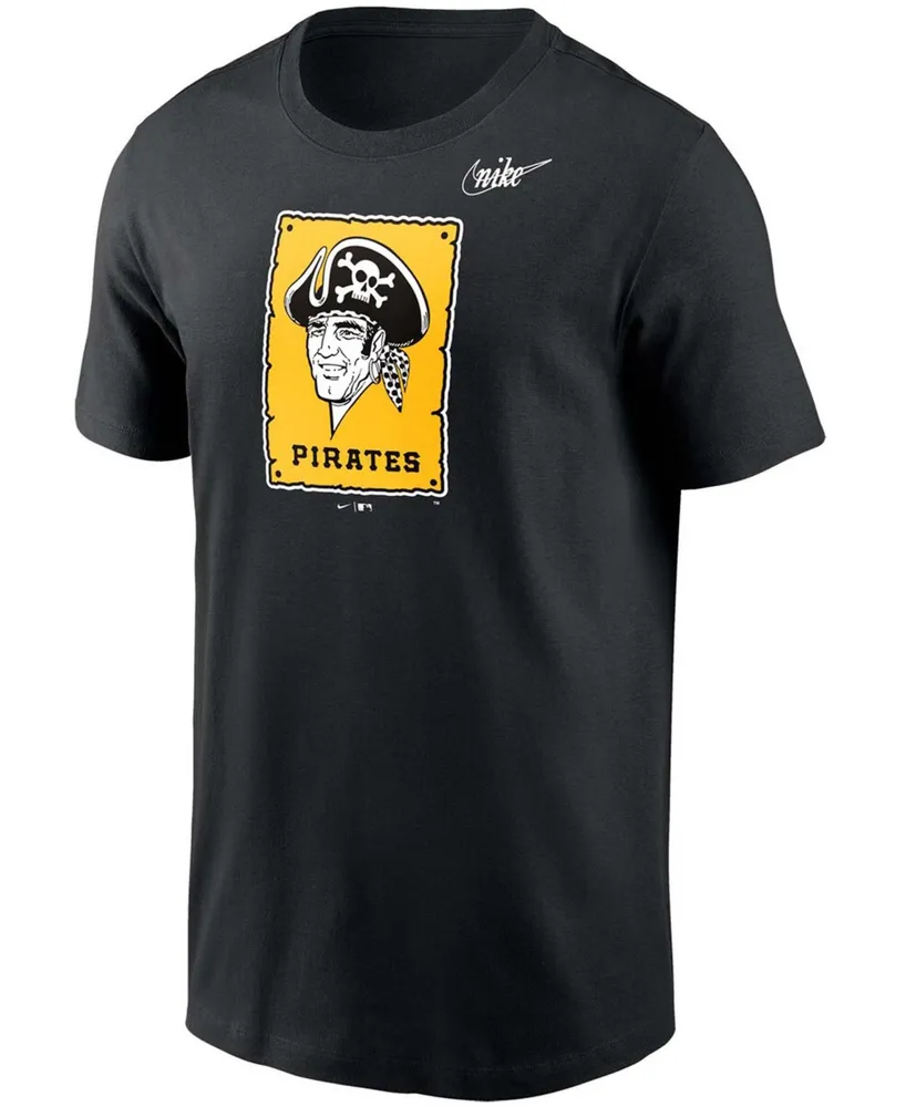 Men's Black Pittsburgh Pirates Cooperstown Collection Logo T-shirt