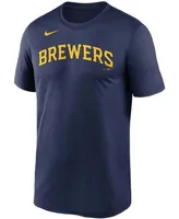 Men's Navy Milwaukee Brewers Wordmark Legend T-shirt