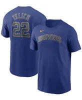 Men's Christian Yelich Royal Milwaukee Brewers Name Number T-shirt