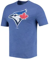 Men's Heathered Royal Toronto Blue Jays Weathered Official Logo Tri-Blend T-shirt