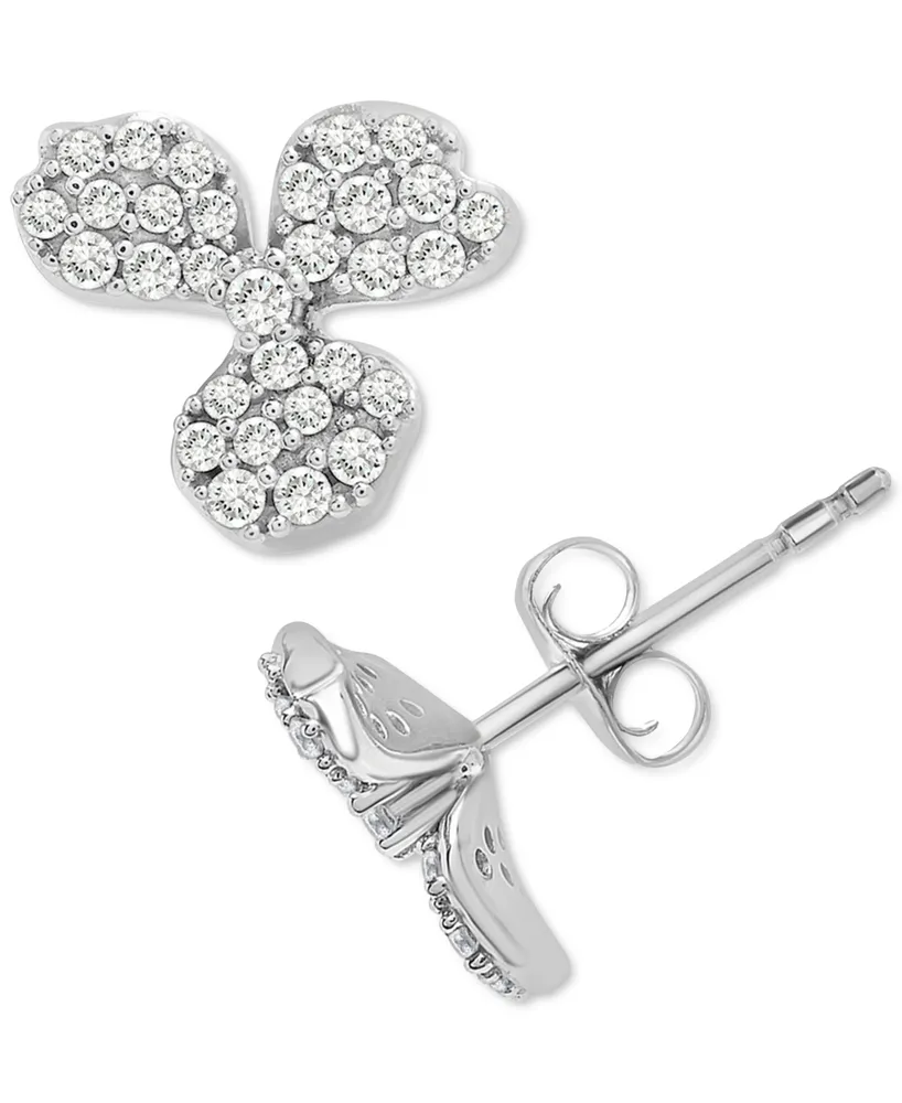 Wrapped in Love Diamond Clover Stud Earrings (1/2 ct. t.w.) in 14k White Gold, Created for Macy's