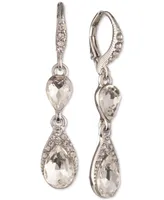Givenchy Pear-Shape Crystal Double Drop Earrings