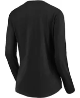 Women's Black Chicago White Sox Official Logo Long Sleeve V-Neck T-shirt