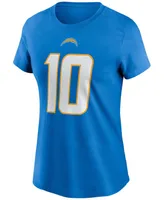 Women's Justin Herbert Powder Blue Los Angeles Chargers Name Number T-shirt