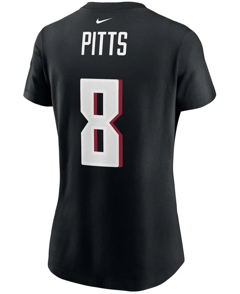 Women's Kyle Pitts Black Atlanta Falcons 2021 Nfl Draft First Round Pick Player Name Number T-shirt