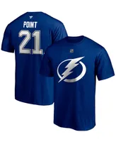 Men's Brayden Point Big and Tall Blue Tampa Bay Lightning Authentic Stack Name and Number T-shirt